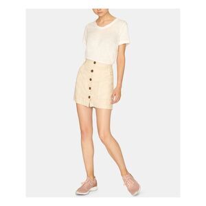 SANCTUARY Womens Beige Pocketed Button Front Mini Pencil Skirt XL